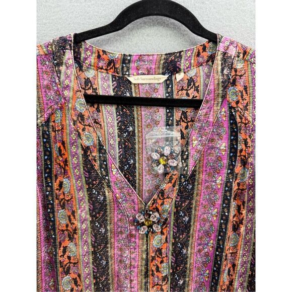 NWOT Soft Surroundings Esperanza Maxi Dress Size M Boho Festival Floral - Picture 6 of 12